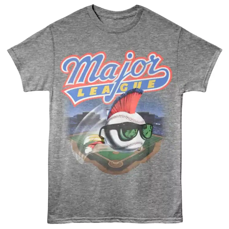 Major League Wild Thing Fly Ball Men's T Shirt Graphite Gray Heather