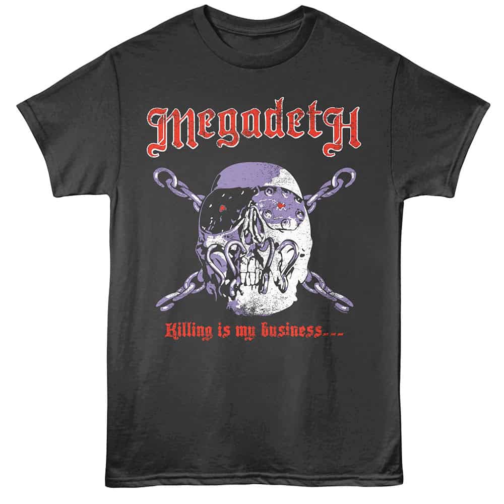 Megadeth Killing is my Business Men's T Shirt Charcoal