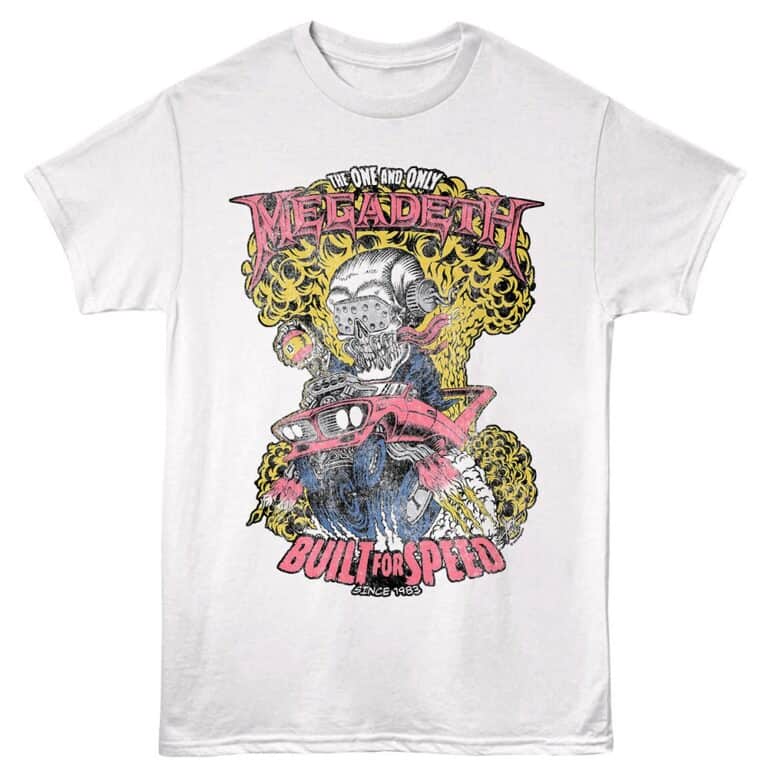 Megadeth Built for Speed Men's T Shirt White