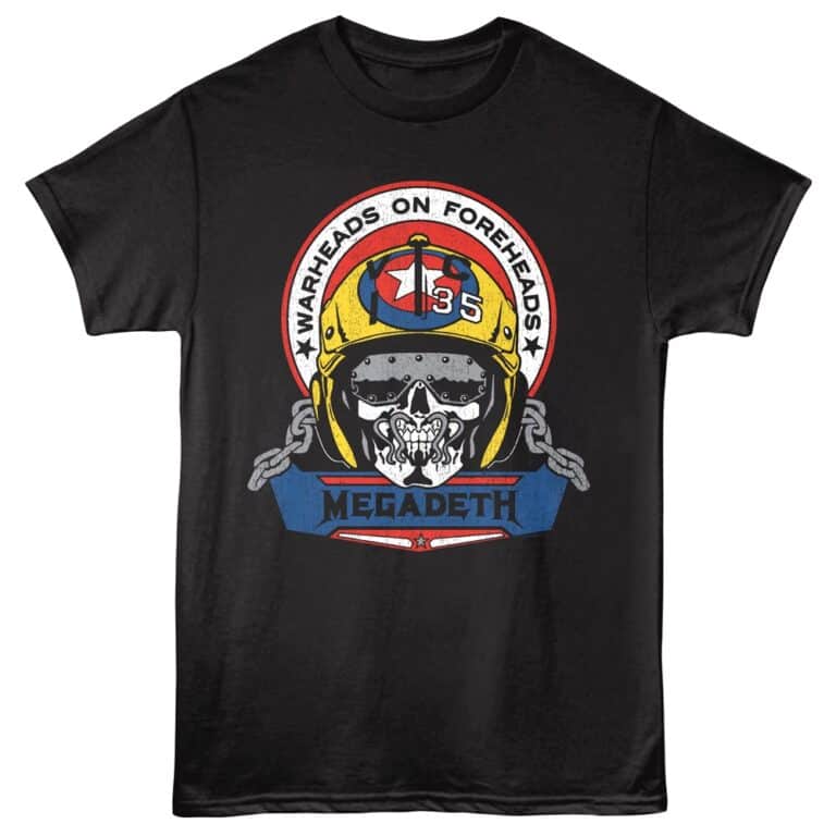 Megadeth Warheads on Foreheads Pilot Men's T Shirt Black
