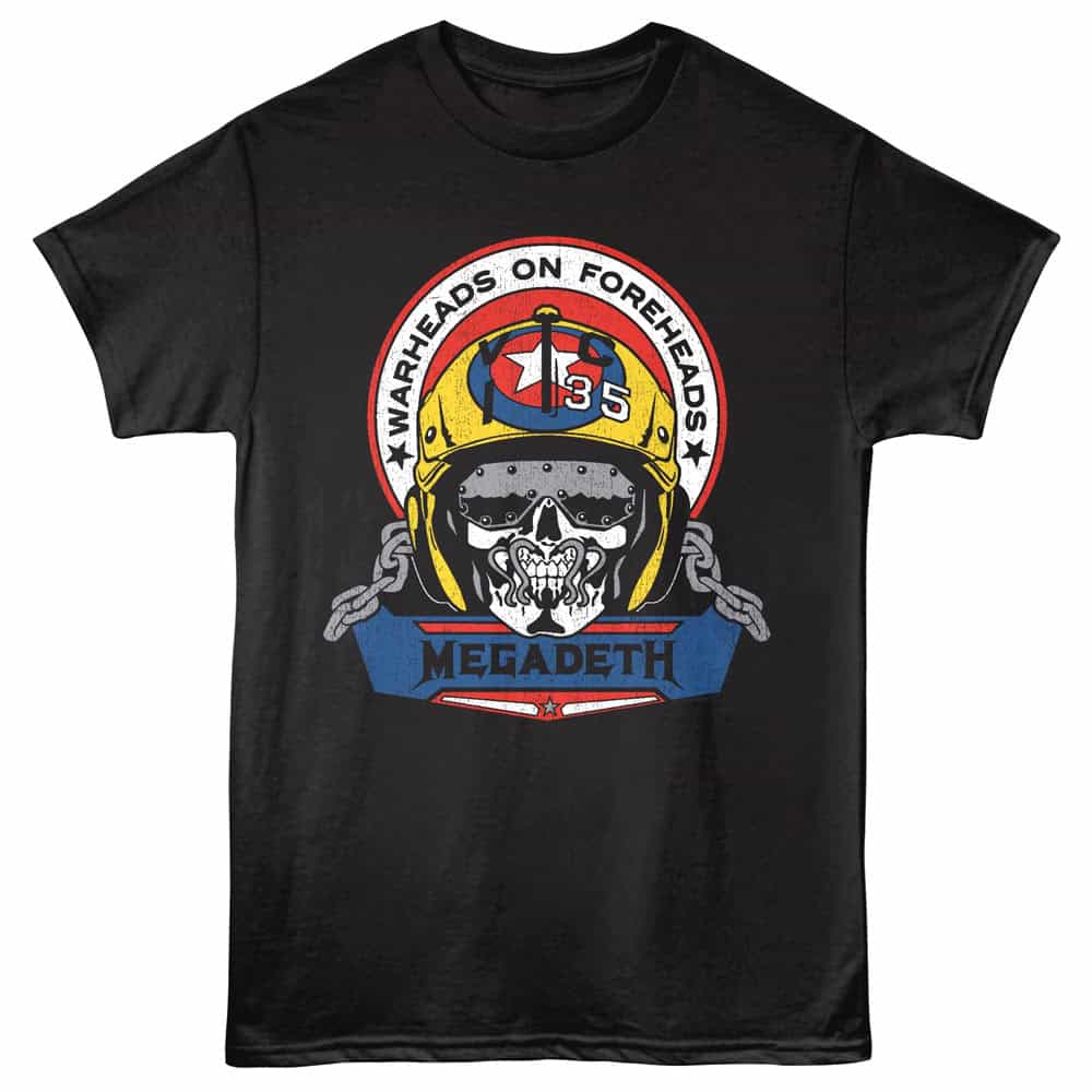 Megadeth Warheads on Foreheads Pilot Men's T Shirt Black
