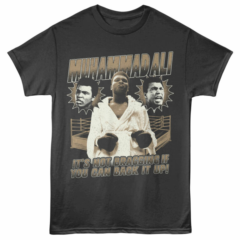 Muhammad Ali Not Bragging Men's T Shirt Charcoal
