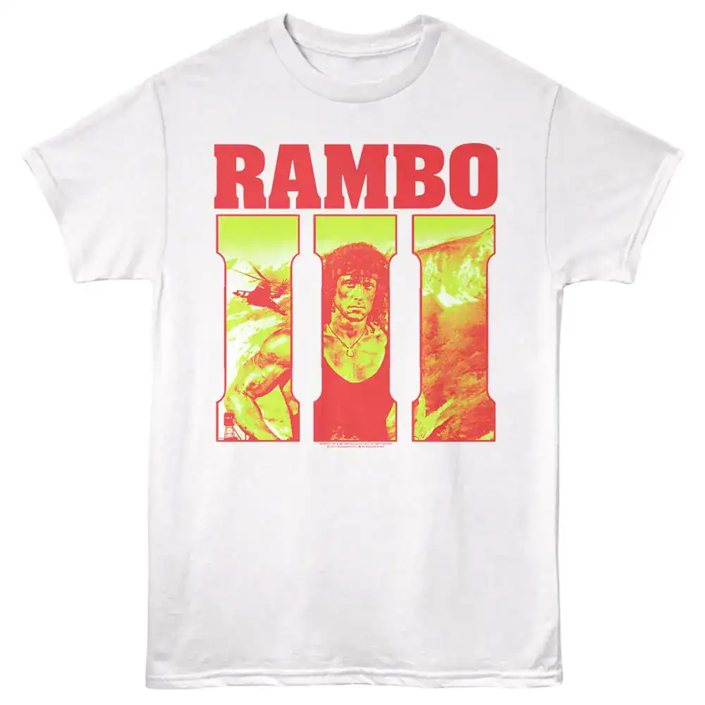 Rambo 3 Neon Numerals Men's T Shirt White