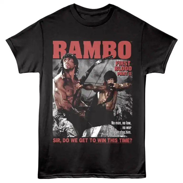 Rambo 2 Win This Time Men's T Shirt Black