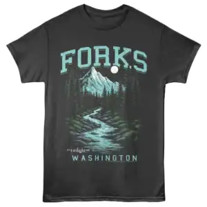 Twilight Forks Mountain Men's T Shirt Charcoal