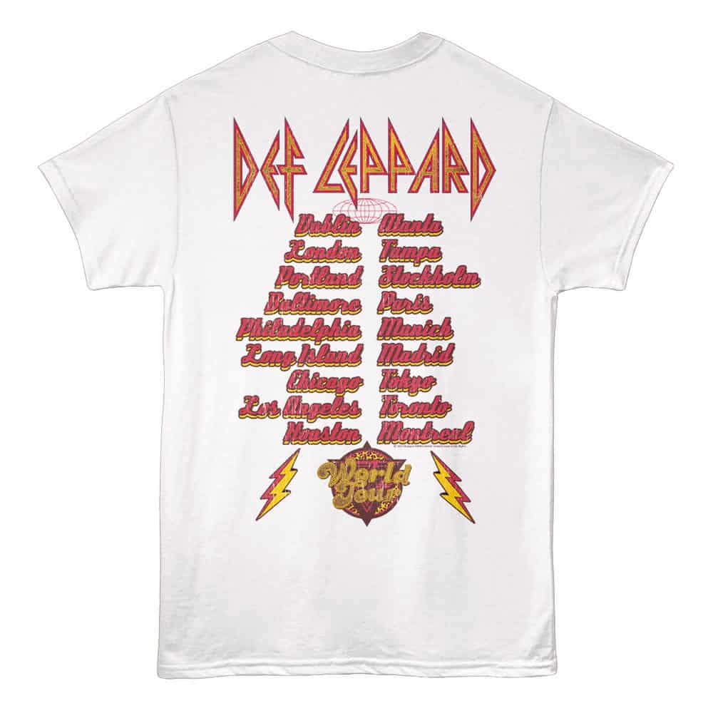 Def Leppard World Tour 87 Cities Men's T Shirt - Image 3