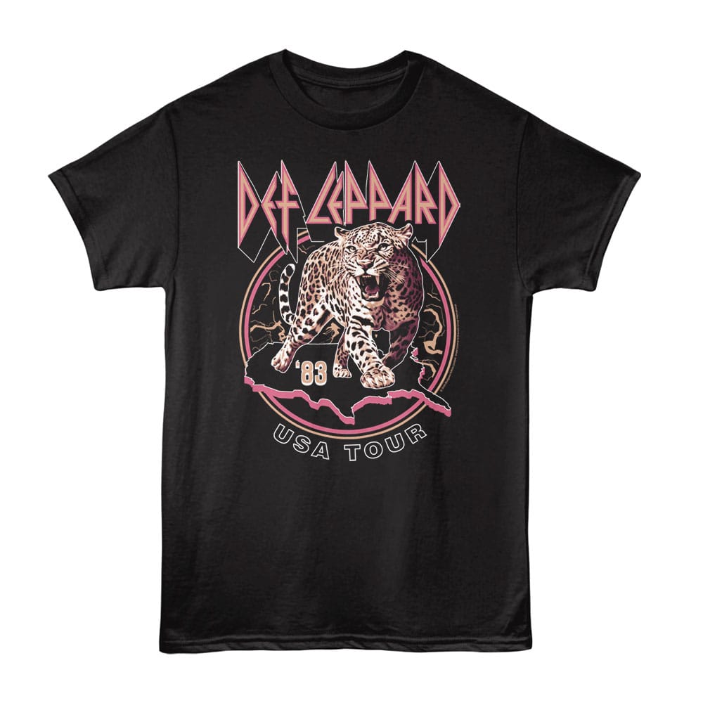 Def Leppard USA Tour 83 Cities Men's T Shirt - Image 2
