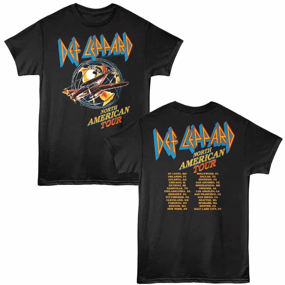 Def Leppard North American Tour Cities Men's T Shirt