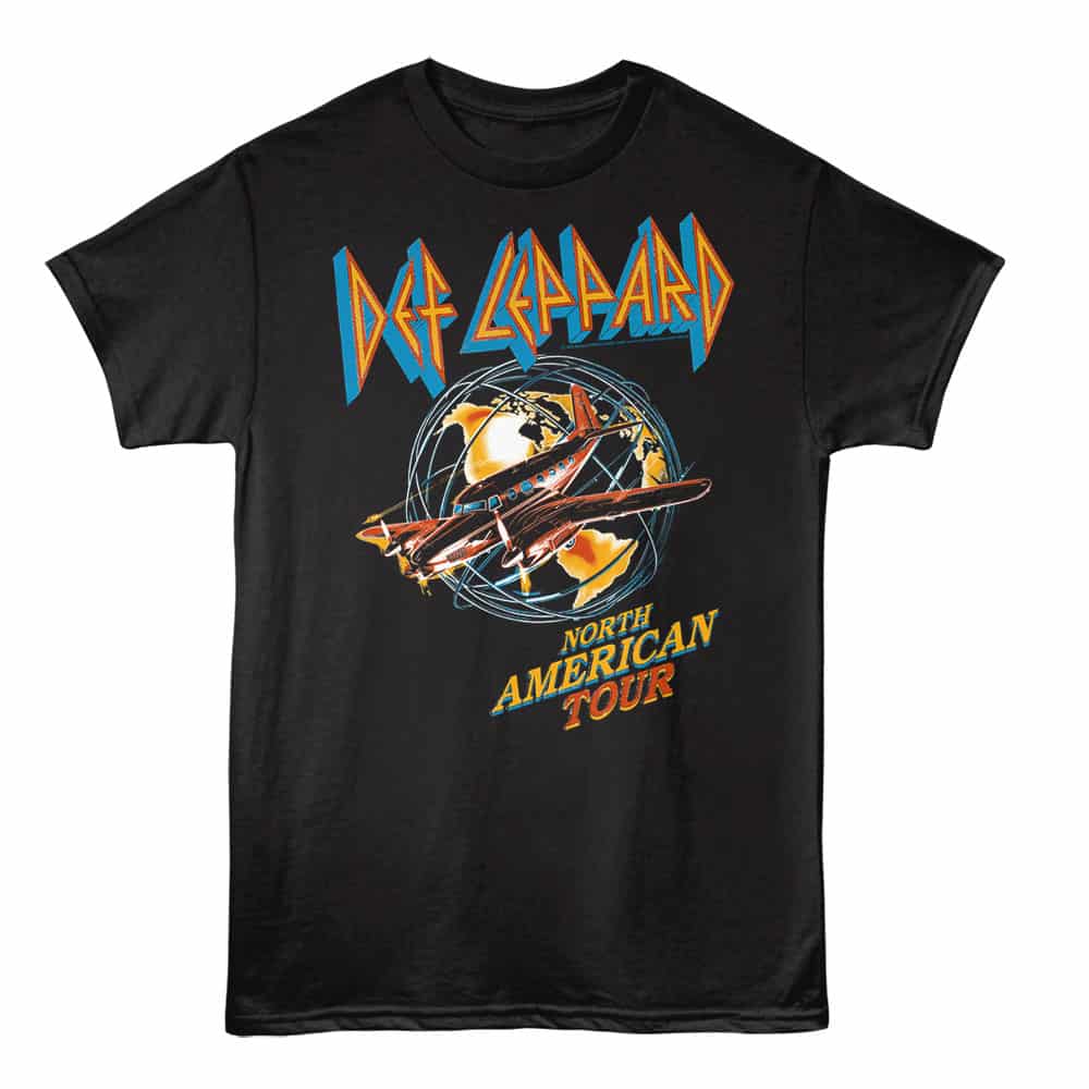 Def Leppard North American Tour Cities Men's T Shirt - Image 2
