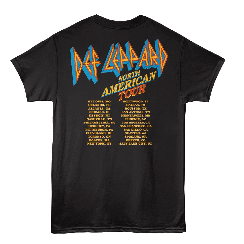 Def Leppard North American Tour Cities Men's T Shirt - Image 3