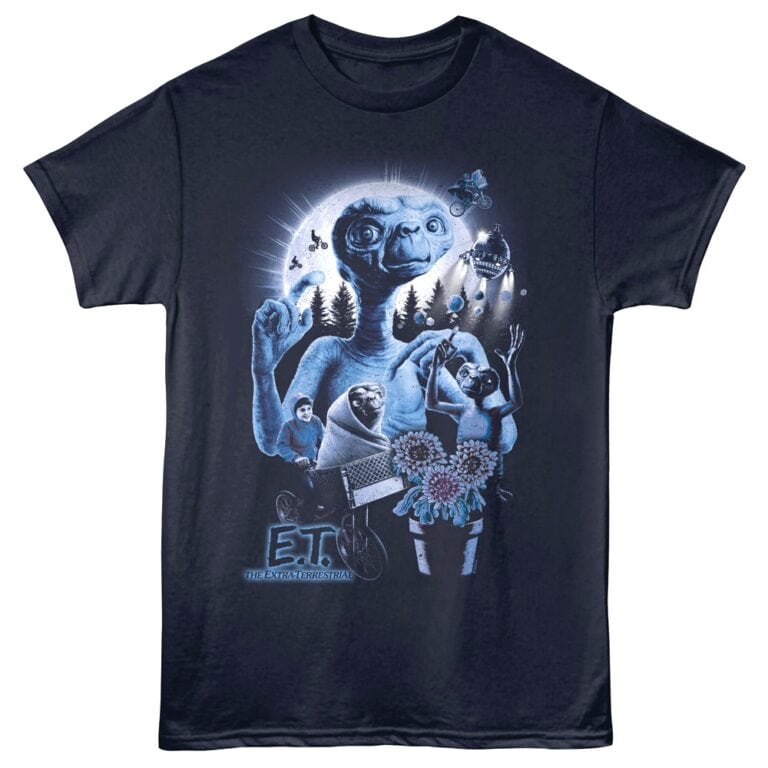 E.T Alien Movie Montage Men's T Shirt Navy