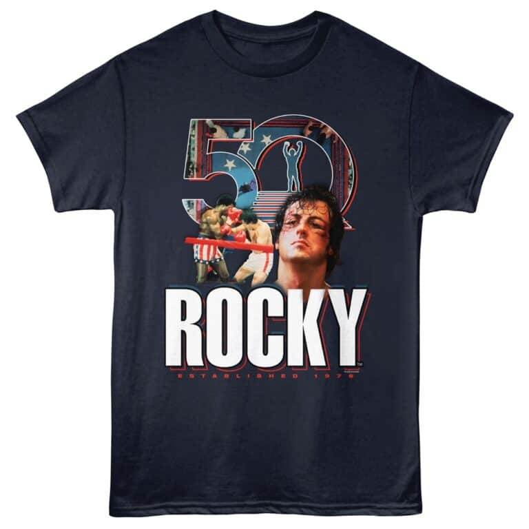 Rocky 50th Montage Men's T Shirt Navy