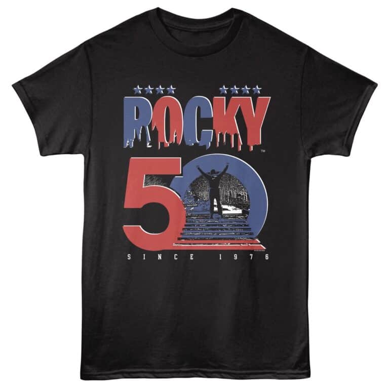 Rocky 50th Staircase Men's T Shirt Black