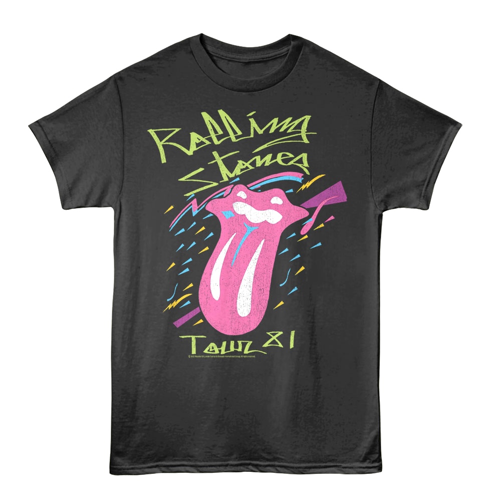 Rolling Stones Stoned at the Dome 81 Men's T Shirt Charcoal