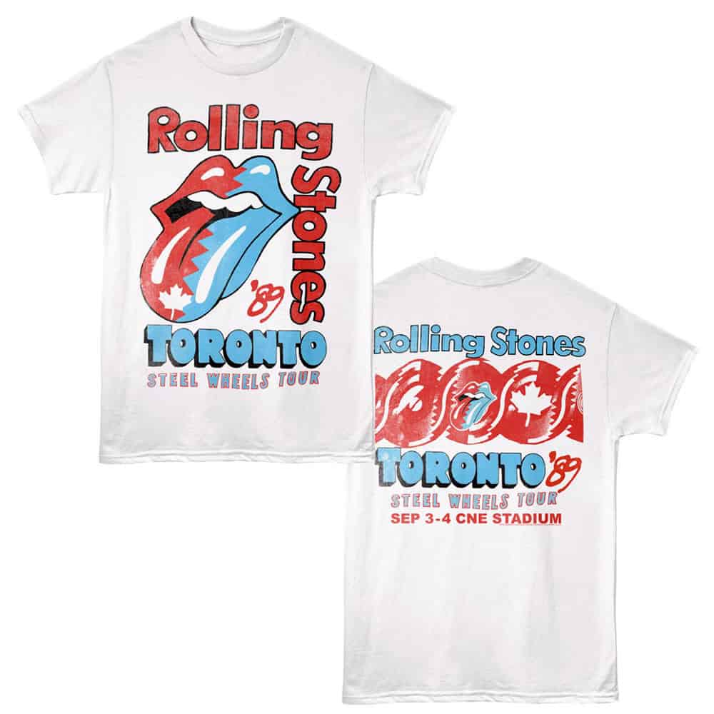 Rolling Stones Toronto Steels Wheels Tour 89 Men's T Shirt White
