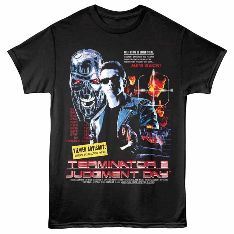 Terminator 2 Viewer Advisory Men's T Shirt Black