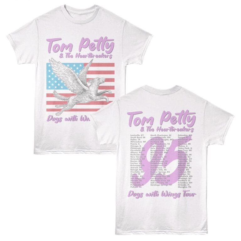 Tom Petty Dogs With Wings Tour 95 Men's T Shirt White