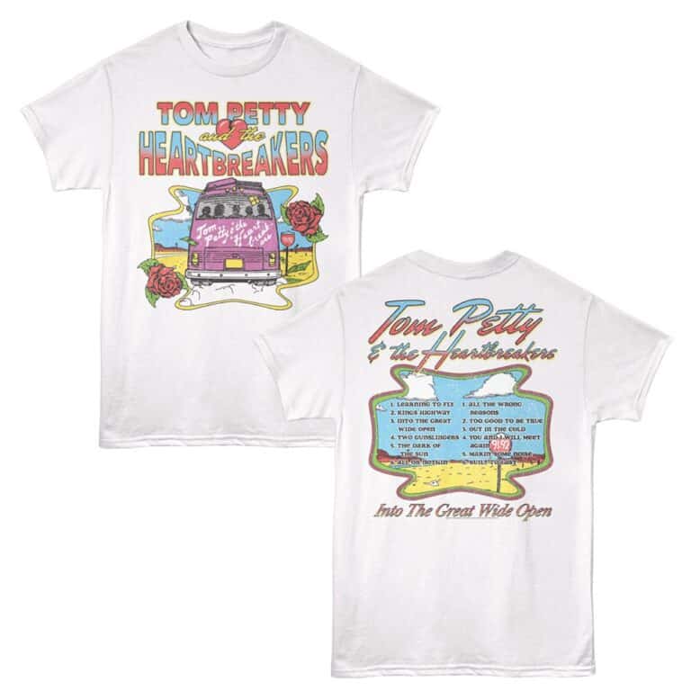 Tom Petty Into The Great Wide Open Tracklist Men's T Shirt White
