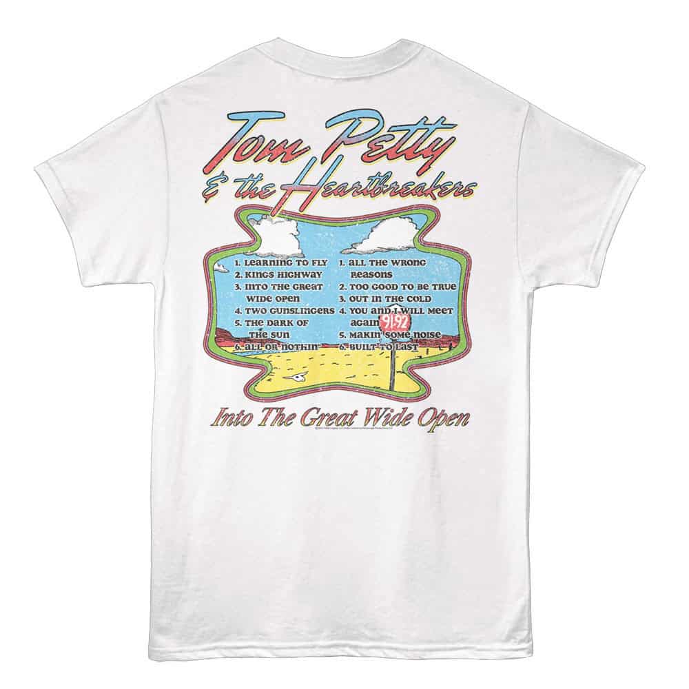 Tom Petty Into The Great Wide Open Tracklist Men's T Shirt White