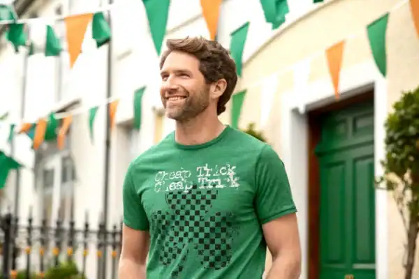 Man in a green Cheap Trick Green Clover tee