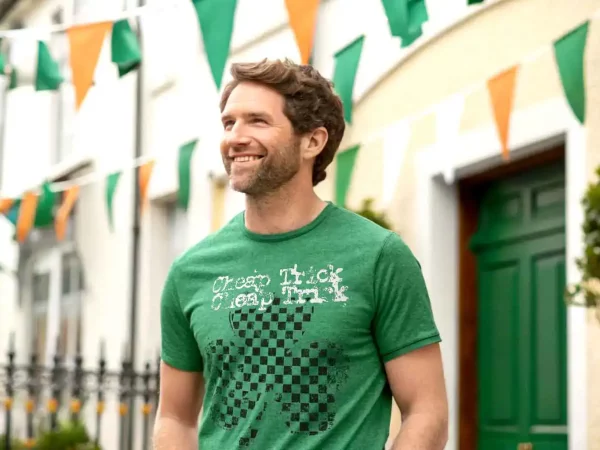 Man in a green Cheap Trick Green Clover tee