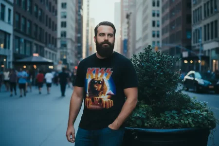 Kiss-Mens-Tshirt-Hot-in-The-Shade-Sphinx-studio-Album-Cover-Art-Rock-Band-black-KISS510