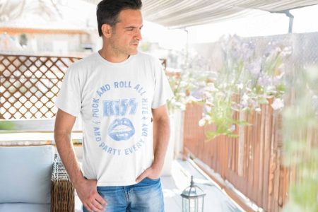 Kiss-Mens-Tshirt-Lips-Rock-Roll-All-Nite-Party-Everyday-white-KISS525 small