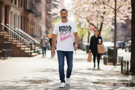 Kiss-mens-Tshirt-Animalize-Claws-Pink-Metal-Band-Concert-Tour-Merch-White-KISS585