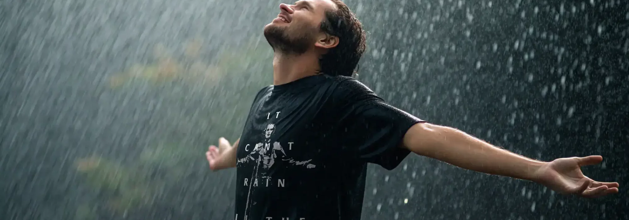 Optimized for transparency and self-expression against rain background.