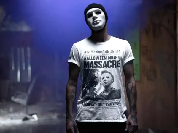 Slasher box Halloween mens tee