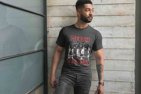 Kiss Snowy Window Merry Kissmas Men’s T Shirt