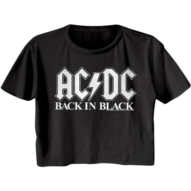 ACDC Back in Black Crop Top