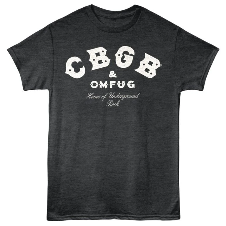 Edgy CBG & OMFG t-shirt with underground rock vibe, ideal for music lovers and streetwear fashion.