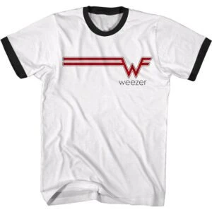 Weezer Striped Logo Ringer Men’s T Shirt