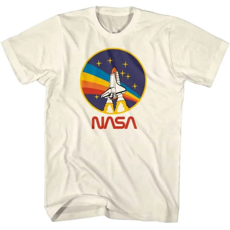 NASA Rocket Rainbow Men’s T Shirt