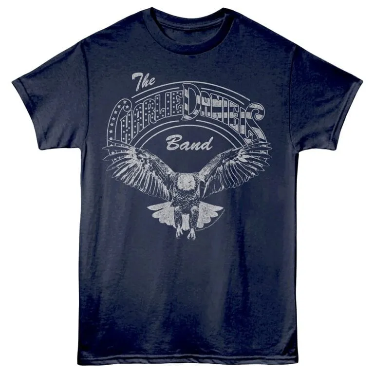 Vintage Charlotte Tees band graphic T-shirt with iconic eagle design, perfect for music lovers.