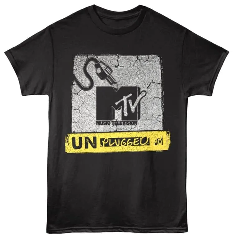 Limited edition MTV Unplugged graphic T-shirt with edgy design, perfect for music fans and streetwear enthusiasts.