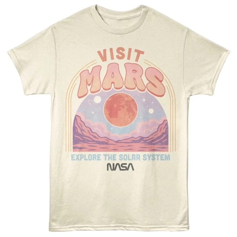 Explore Mars space travel merchandise with cosmic moon and star imagery.