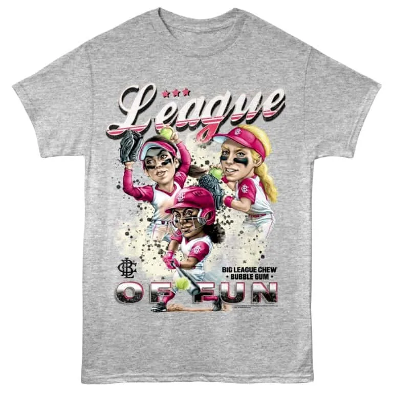 High-quality softball graphic tee for women and girls, showcasing teamwork and sports passion.
