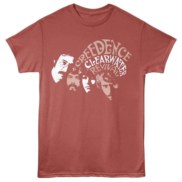 Creedence Clearwater Revival Pendulum Faces Men's T Shirt Terracotta
