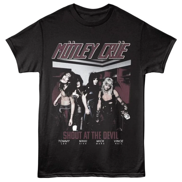 Motley Crue Shout at the Devil Line-Up Men's T Shirt Black