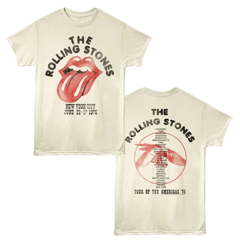 Rolling Stones New York City 75 Men's T Shirt Ivory
