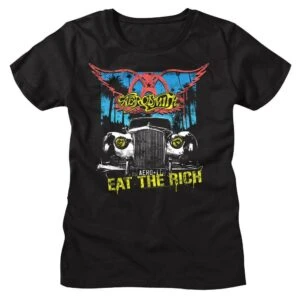 Aerosmith Eat The Rich Roller Women’s T Shirt