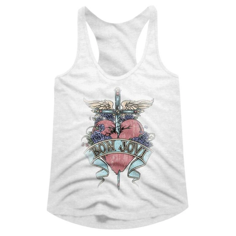 Bon Jovi Pierced Heart Tattoo Women's Tank Top