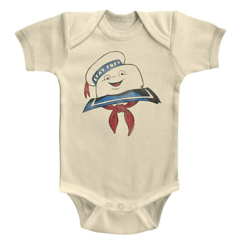 Ghostbusters Stay Puft Head Baby Onesie