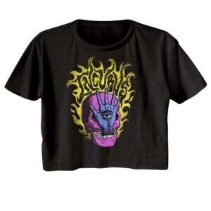 Incubus Flaming Skull Hand Women’s Crop Top