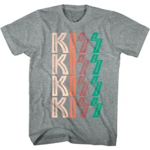 Kiss Faded Repeat Logo Men’s T Shirt