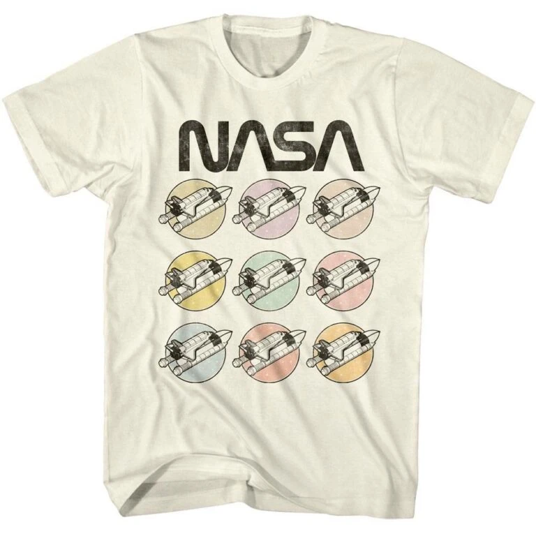 NASA Rocket Rainbow Men’s T Shirt