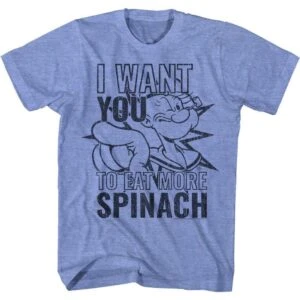 Popeye I Want You to Eat More Spinach Men’s T Shirt