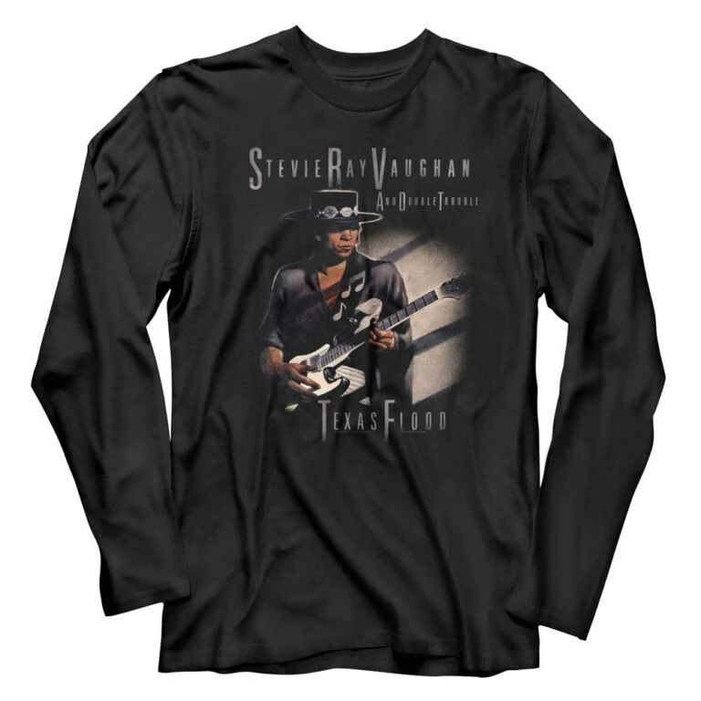 Stevie Ray Vaughan Texas Flood Menβs Long Sleeve T Shirt